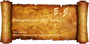 Benyovits Józsa névjegykártya